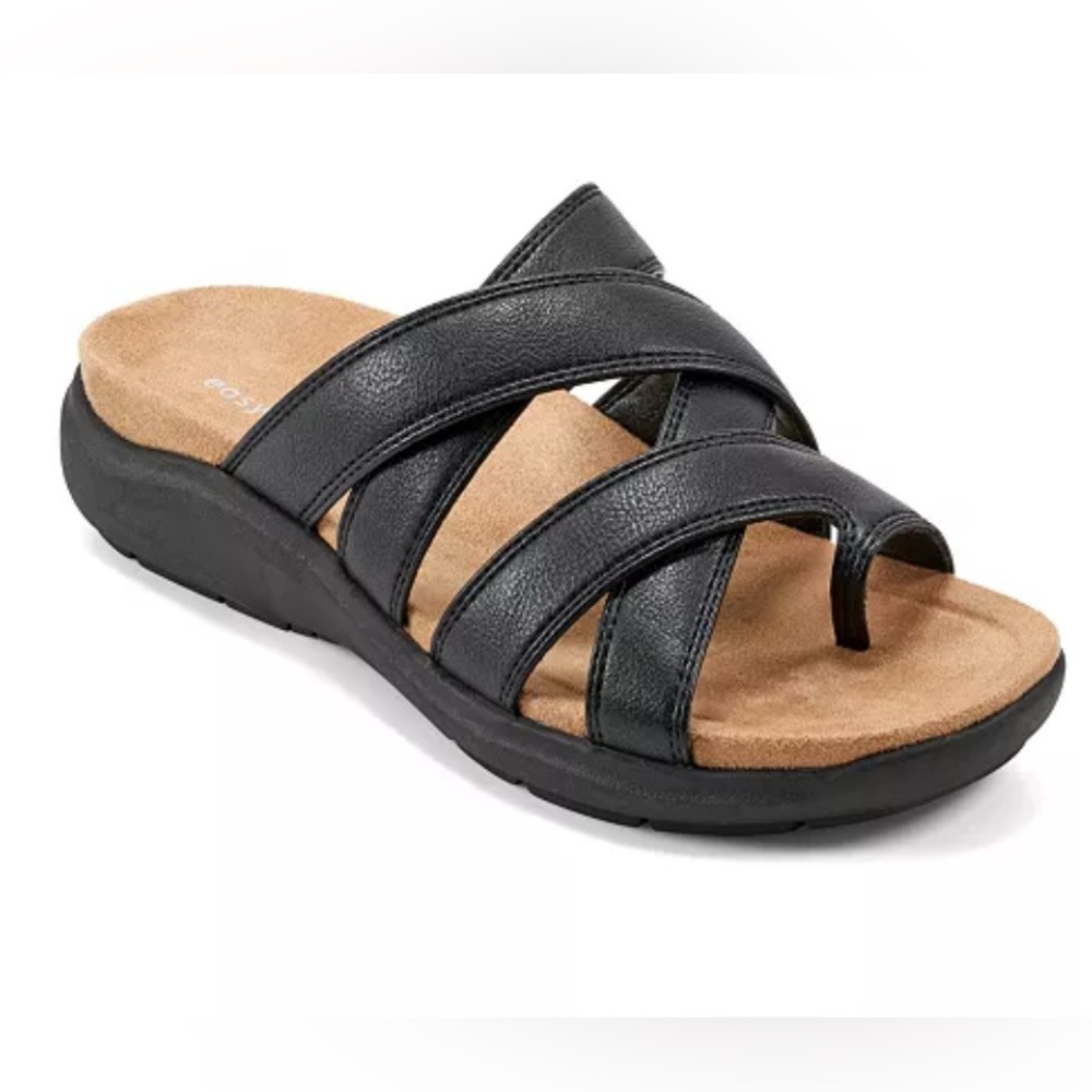 Easy Spirit Women's Westly Strappy Slip-On. Black; 10W: NIB. MSRP $69